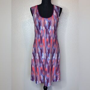 Prana Calico Grapevine‎ Gemstone Cutout Activewear Dress Size Medium